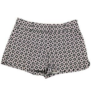 LOFT Women’s 6 High Waist Black and Lavender Geometric Shorts